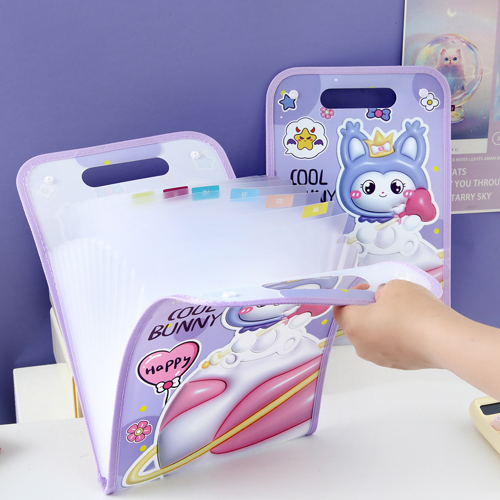 Carpeta a4 multicapa de estudiantes con papel de prueba de inserción para organizar la carpeta de libros de estudiantes de secundaria y secundaria