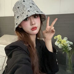 韩版蝴蝶结小香风水桶帽子薄款渔夫帽显脸小遮阳帽时尚百搭盆帽棉