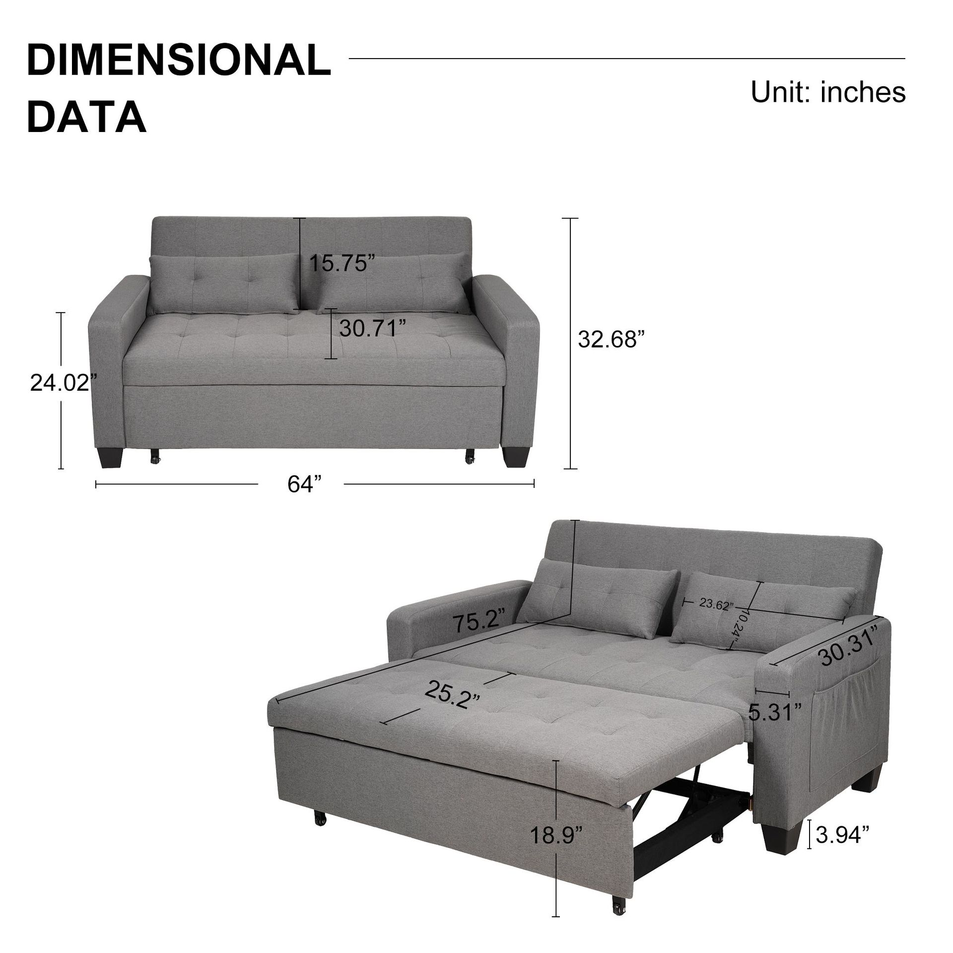 Sofá de tela nórdica de lujo ligero sofá cama