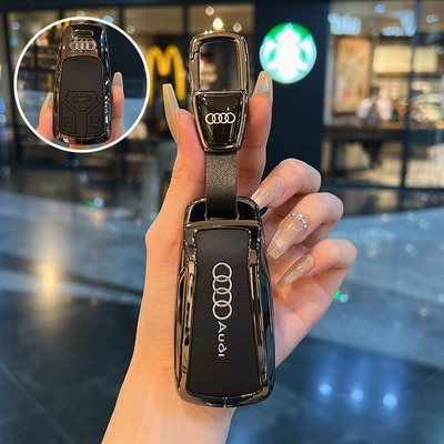 A6L Key Cover Q7 A4L Q4Etron: Static Rod/Key Bag - type-a-black-car-logo-buckle