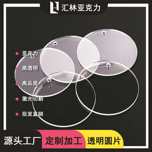 Factory direct laser cutting 1MM acrylic transparent disc transparent 2MM plastic disc lens processing Christmas