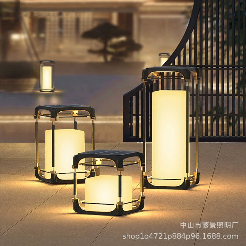 Солнечная лампа для газона, новая вилла в китайском стиле, новая лампа для двора, водонепроницаемый торшер, уличная садовая пейзажная декоративная лампа