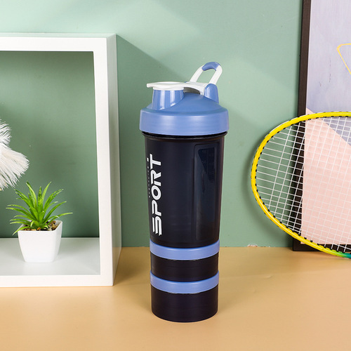 Triple-layer shaker cup plastic cup protein powder with powder box fitness sports water cup smoothie cup blender cup meal replacement cup