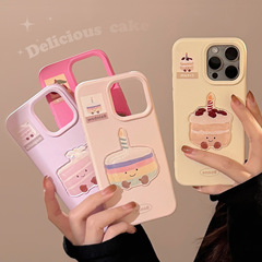 かわいいinsデザートケーキ15pro maxアップル16携帯ケースシリコンiphone14適用13立体ソフト