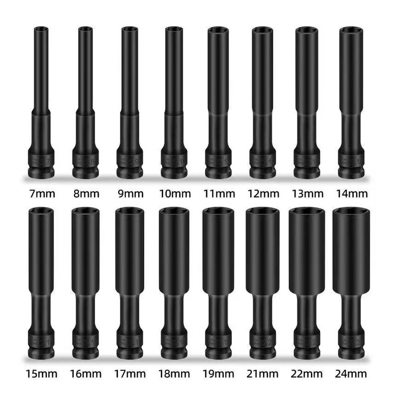 Ultra-Thin Extended Thin-Wall Socket for Lithium Battery Wrench, Special Hardened Impact Socket for Motorcycle and Electric Vehicle Repair