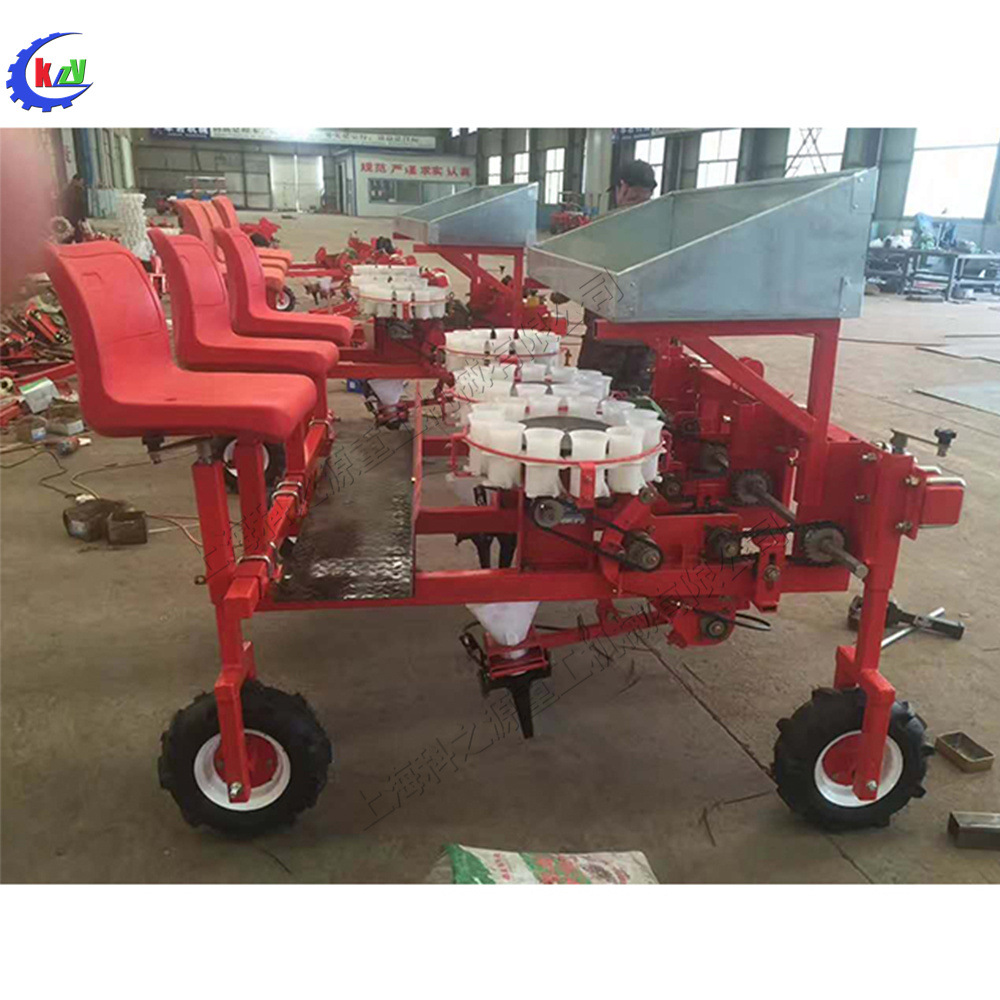 蔬菜大棚栽种设备 黄瓜辣椒西红柿移栽机 拖拉机后置式秧苗种植机