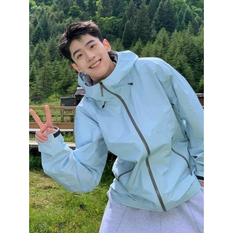 Эфирно-синий куртка для мужчин 2025 новая весна и осень три защиты на открытом воздухе альпинизм водонепроницаемый пара куртка куртка
