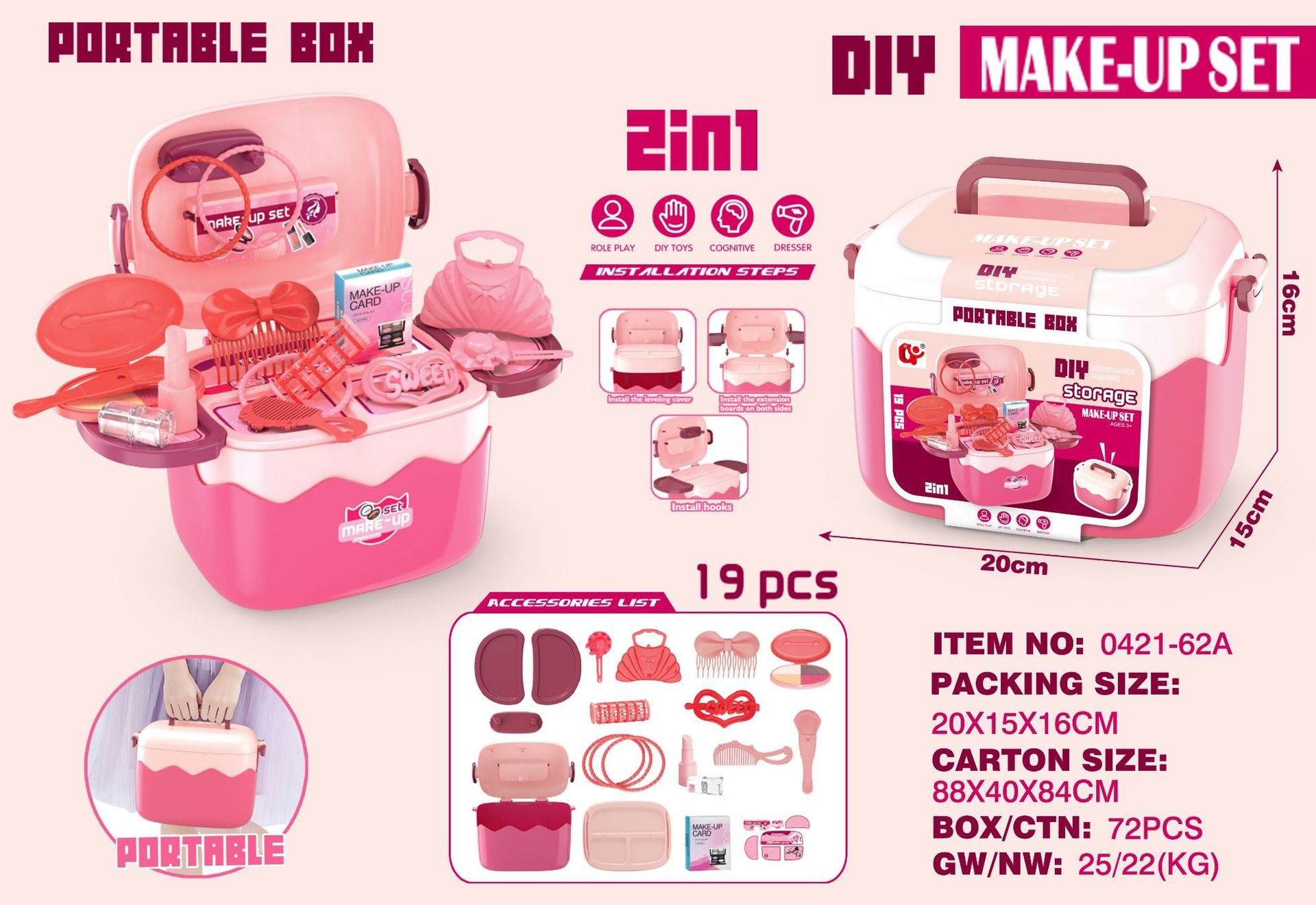 Niños transfronterizos hogares de almacenamiento caja de mano set médico de belleza postres de comida rápida cocina set fabricante de juguetes image 9