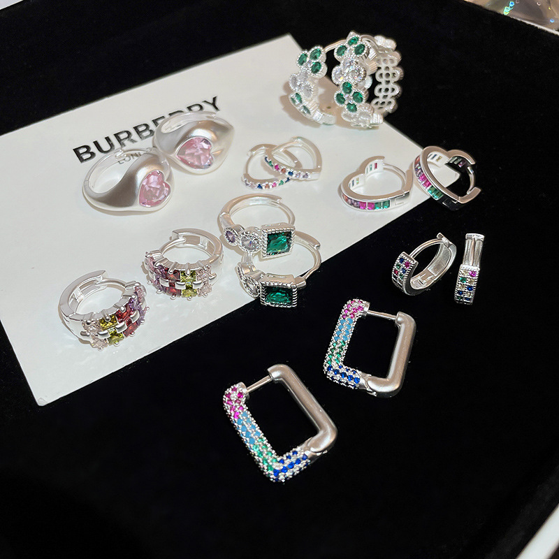 Simple Style Heart Shape Copper Plating Zircon Earrings 1 Pair