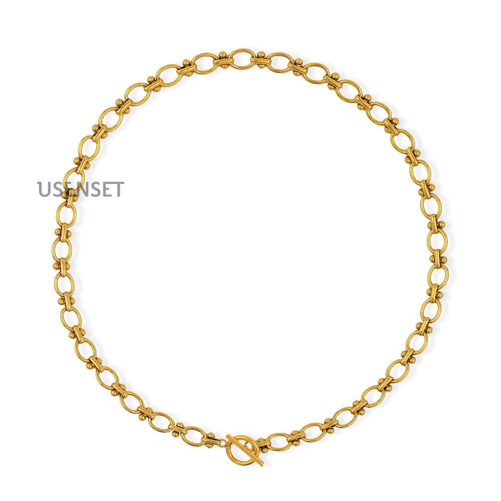 Simple Style Solid Color Stainless Steel Plating Bracelets Necklace 1 Piece