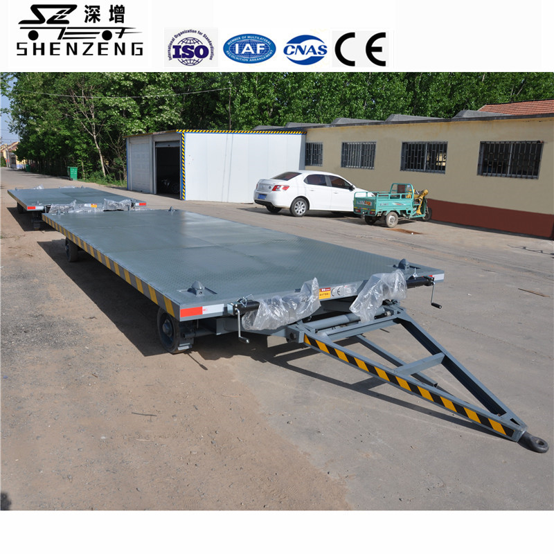 5吨厂内中专运输平板拖车 工厂用牵引式平板拖车 集装箱转运拖车