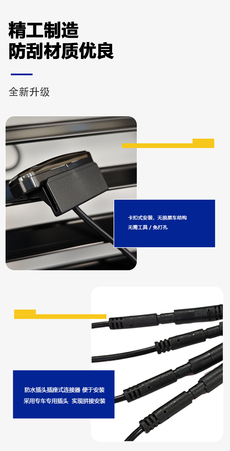 Cross-Border Hot-Selling Car Grille Lights, Small Yellow Lights, Universal Off-Road Vehicle Modification Led Decorative Lights, Clip-On Rgb Multicolor