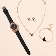 5pcs/setins style niche fashion butterfly ladies belt watch set