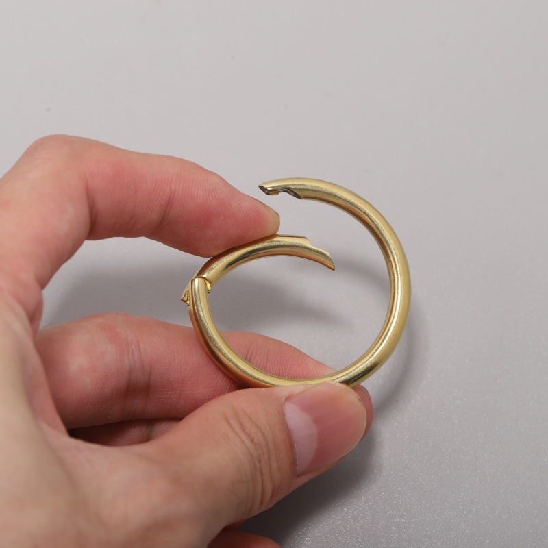 真鍮ラウンドスプリングバックル純銅リング可動オープンスプリングコイル diy ハードウェア女性のバッグアクセサリーキーホルダー|undefined