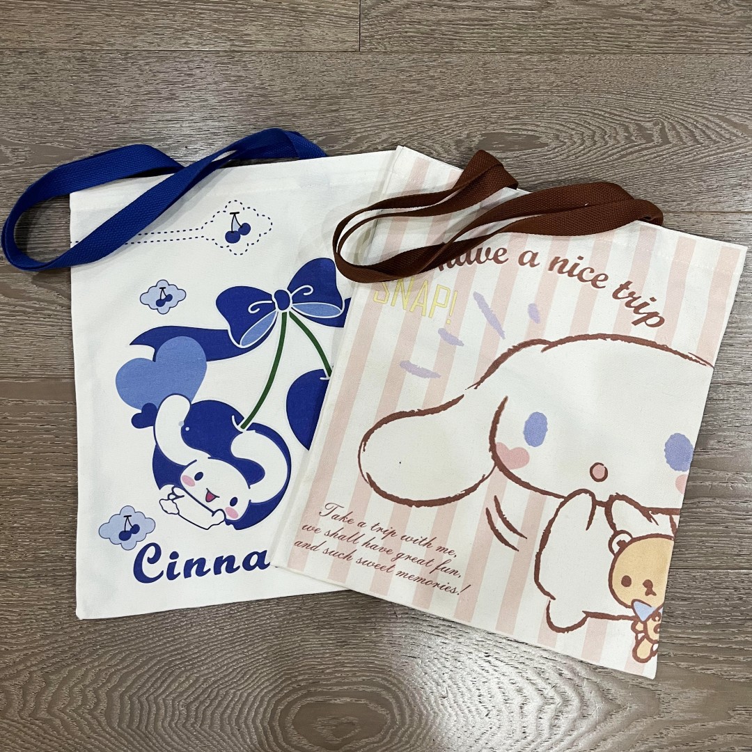 新款玉桂狗可爱帆布包ins简约大容量学生上课书补习袋手提袋礼物