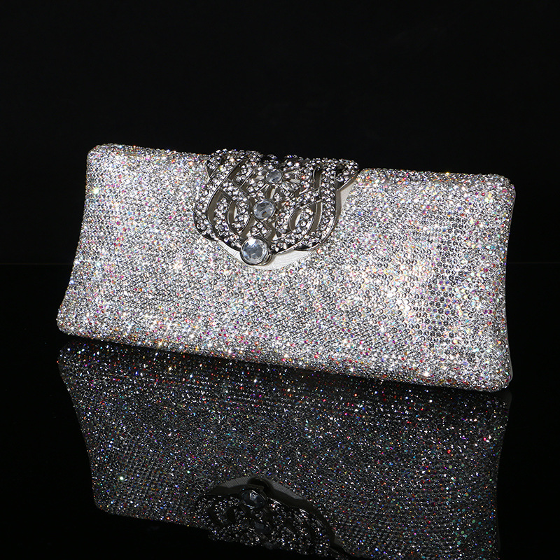 Women's Rhinestone Clutch Bag - Elegant Diamond-Encrusted Evening Bag For Parties, Banquets, And Qipao Outfits - Thumbnail 6