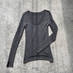 Half Crewneck Knitted Base Shirt Lightweight Soft Waxy Cashmere Sweater for Women 2024 Autumn New