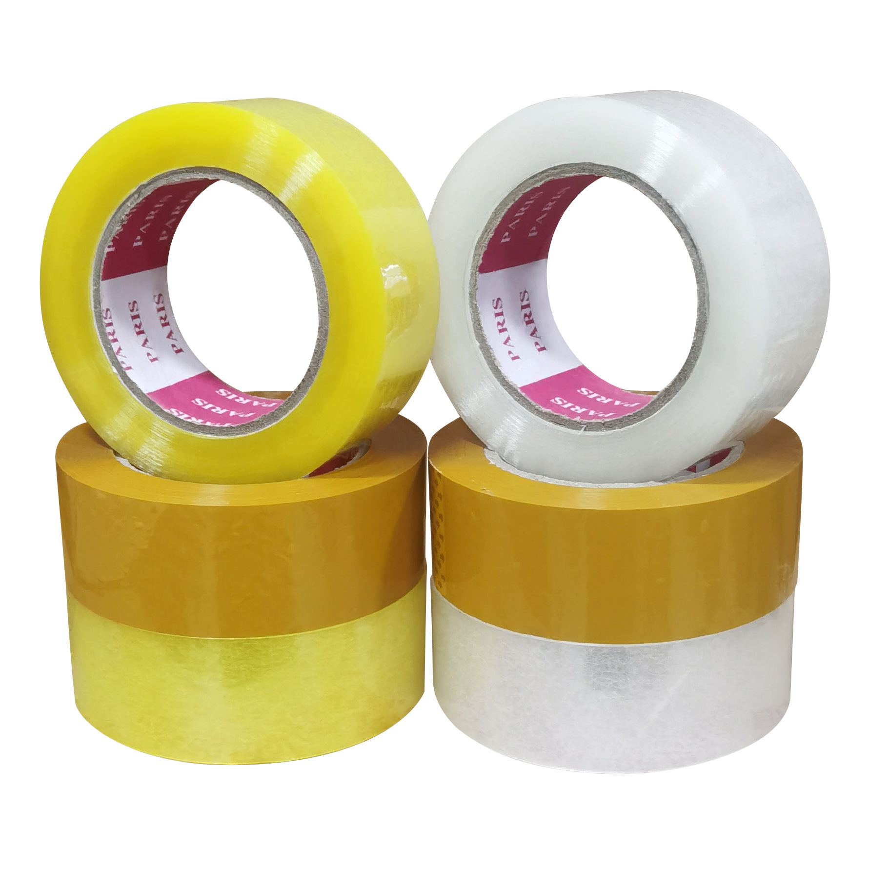 Cinta transparente en stock con etiquetas de advertencia, fabricante de cinta adhesiva para sellado de embalaje al por mayor