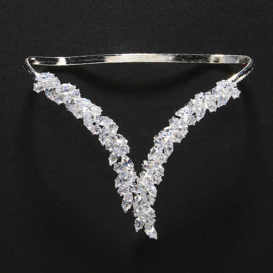 Personalidad europea y americana pulsera de zircon de hoja ligera de lujo abertura ajustable pulsera accesorios de novia Bracelet