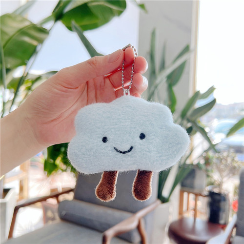 Creative cute white cloud doll pendant cloud plush doll cartoon bag pendant plush hairpin brooch wholesale