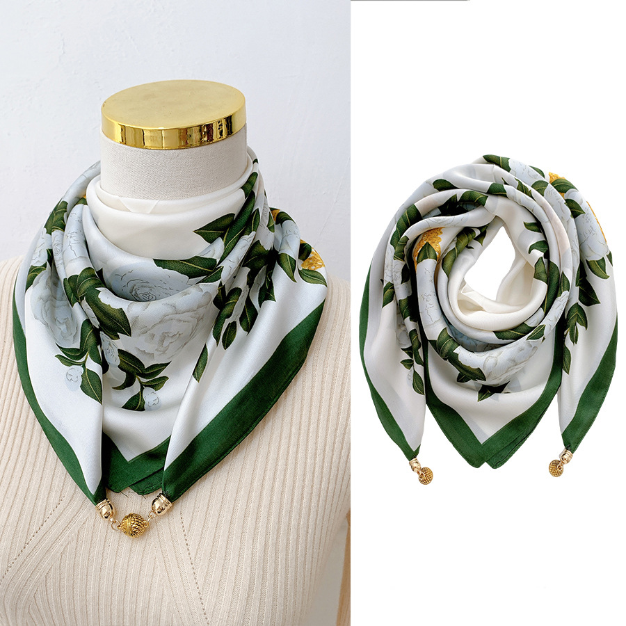 요정 동백-(65 모조 실크 자석 버클 사각 스카프)