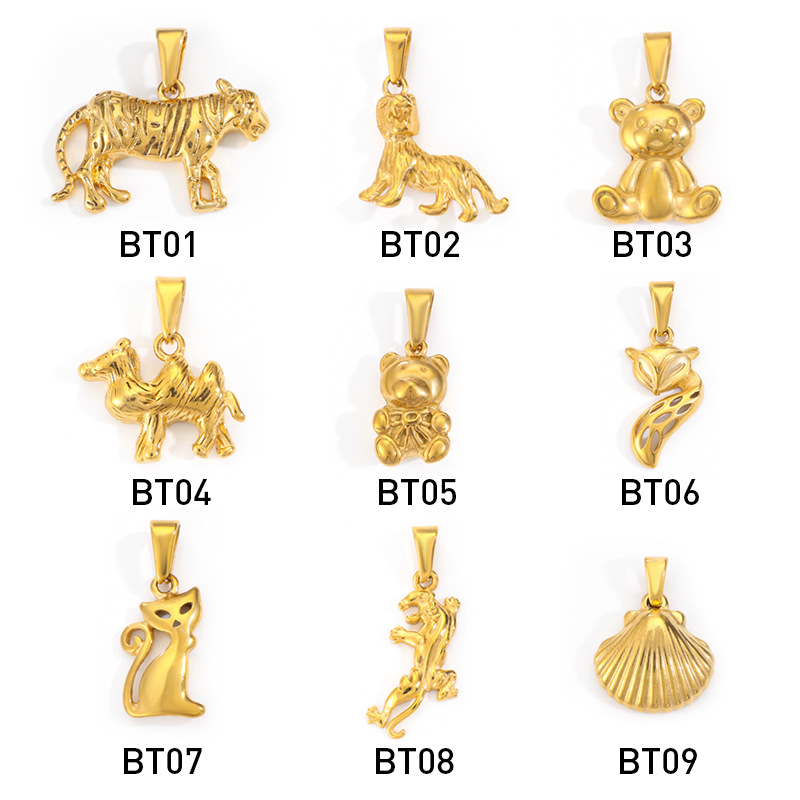 4g Weight Pendant Jewelry Making Type Real Gold Plated Plating Material 1 Piece Quantity Daily Occasion 304 Stainless Steel Material Animal Pattern All Seasons Season Unisex Gender Polished Finish Basic, Vintage Style Style Waterproof Non Tarnish, Plating Craft Real Gold Plated Animal 304 Stainless Steel Basic Vintage Style Waterproof Non Tarnish 无