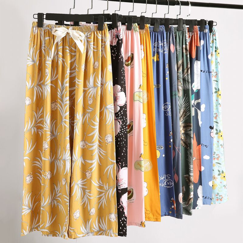 Cotton Silk Pajama Pants Women's Wide Leg Pants Amazon Foreign Trade Summer New Large Size Loose Pregnant Women's Outer Wearing Pants Cotton Silk Pajama Pants Women's Wide Leg Pants Amazon Foreign Trade Summer New Large Size Loose Pregnant Women's Outer Wearing Pants