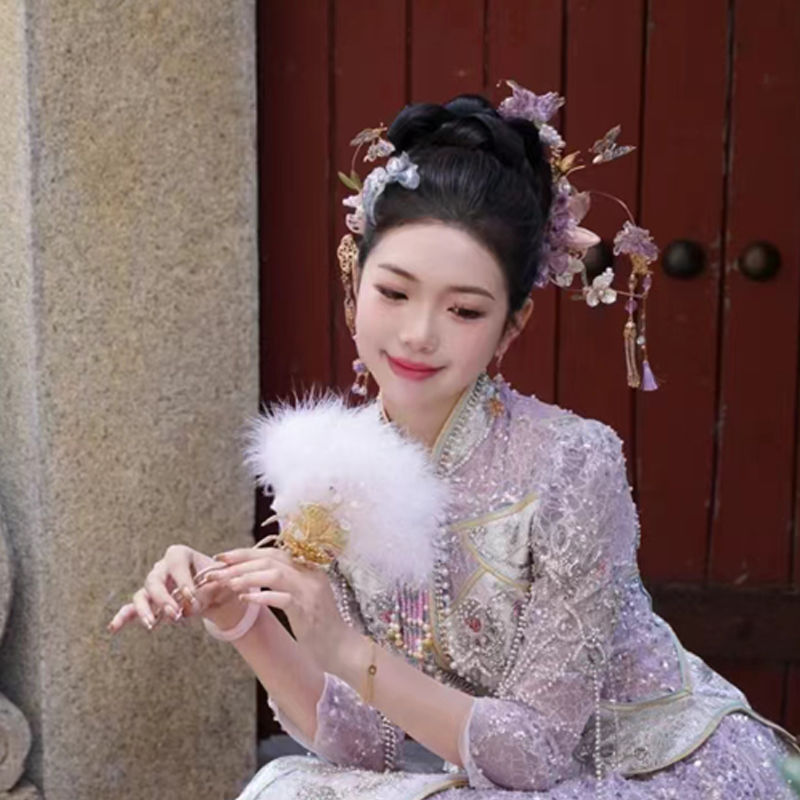 秀禾服新娘小个子结婚嫁衣中式婚礼敬酒服龙凤褂出阁服秀和薄款|undefined