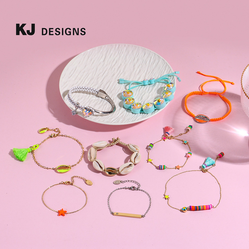 Kenjie Fashion Temperament Daily Wear Bracelet Happy Color Shell European and American Fashion Spray Paint Solitary Bracelet