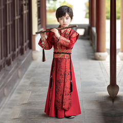 Boys' Hanfu 2024 Spring and Autumn New Chinese Style Charming Children's Ancient Costume Xiaoke Scholarly Performance Suit Set Wholesale