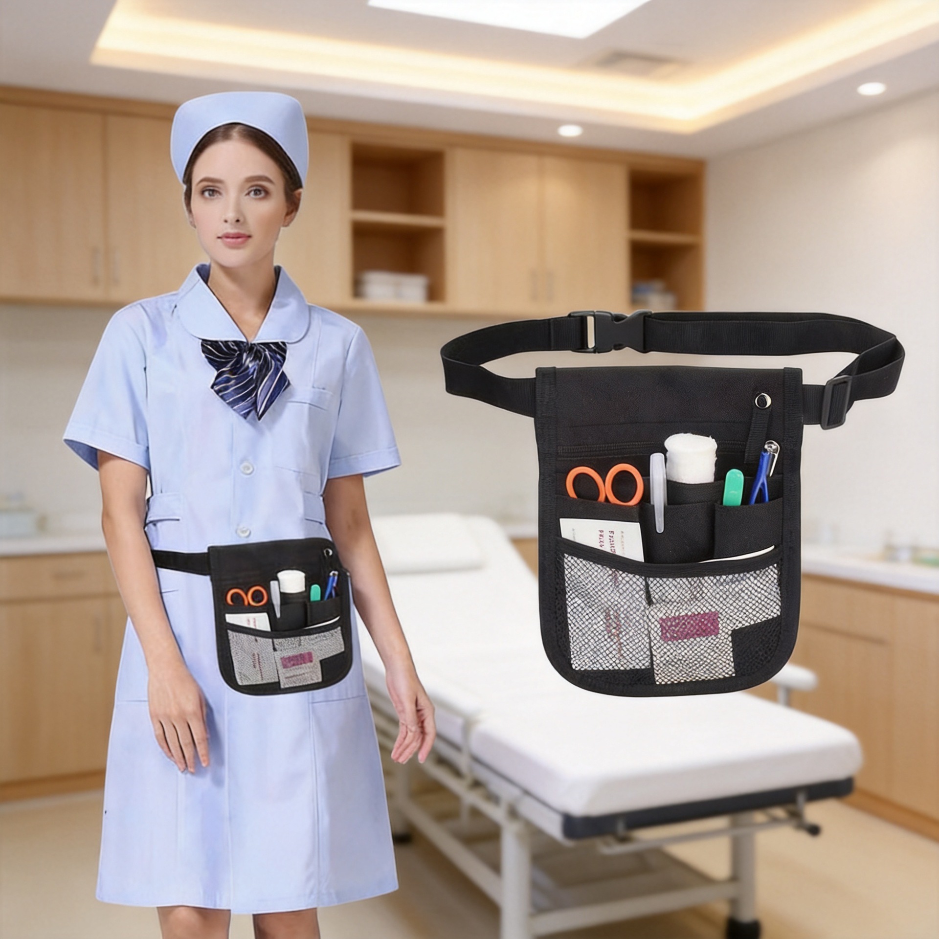 Bolsa de cintura para enfermeras, bolsa de cintura para dentistas y odontólogos, bolsa de cintura para esteticistas, bolsa de cintura para medicina estética, bolsa de cintura portátil para herramientas médicas.