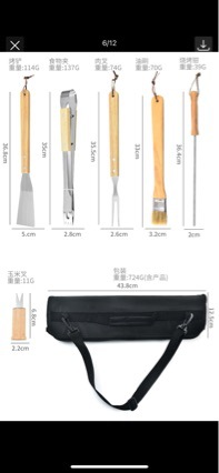 Juego de Utensilios para Barbacoa Portátil Set de 10 Piezas de Acero Inoxidable para Exteriores y Barbacoa