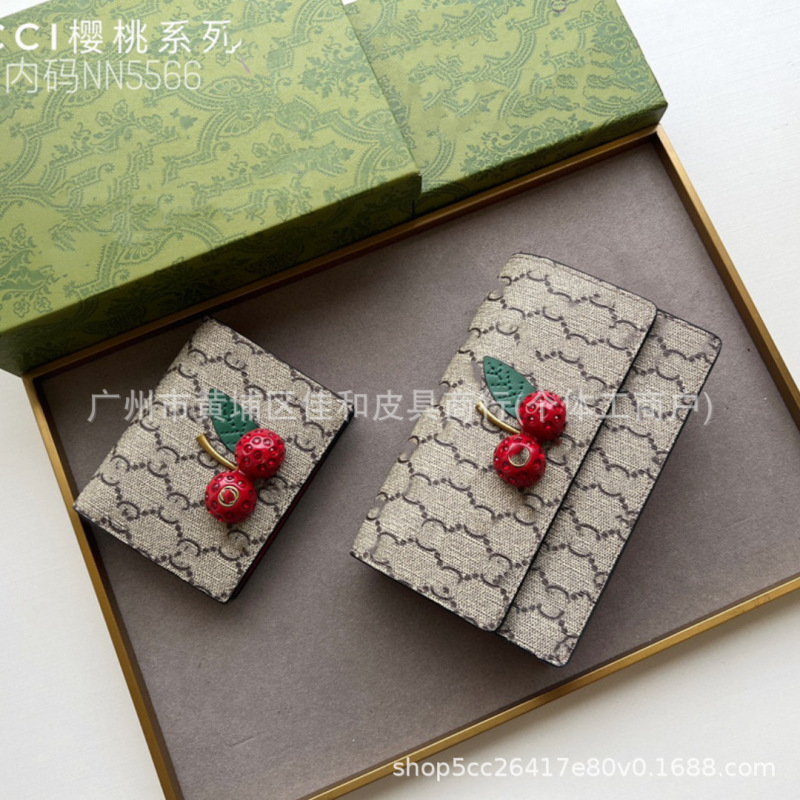 Cross-Border New Gg Cherry Series Crossbody Bag Wallet Classic Presbyopic Chain Bag Women's Multifunctional Wallet Card Holder