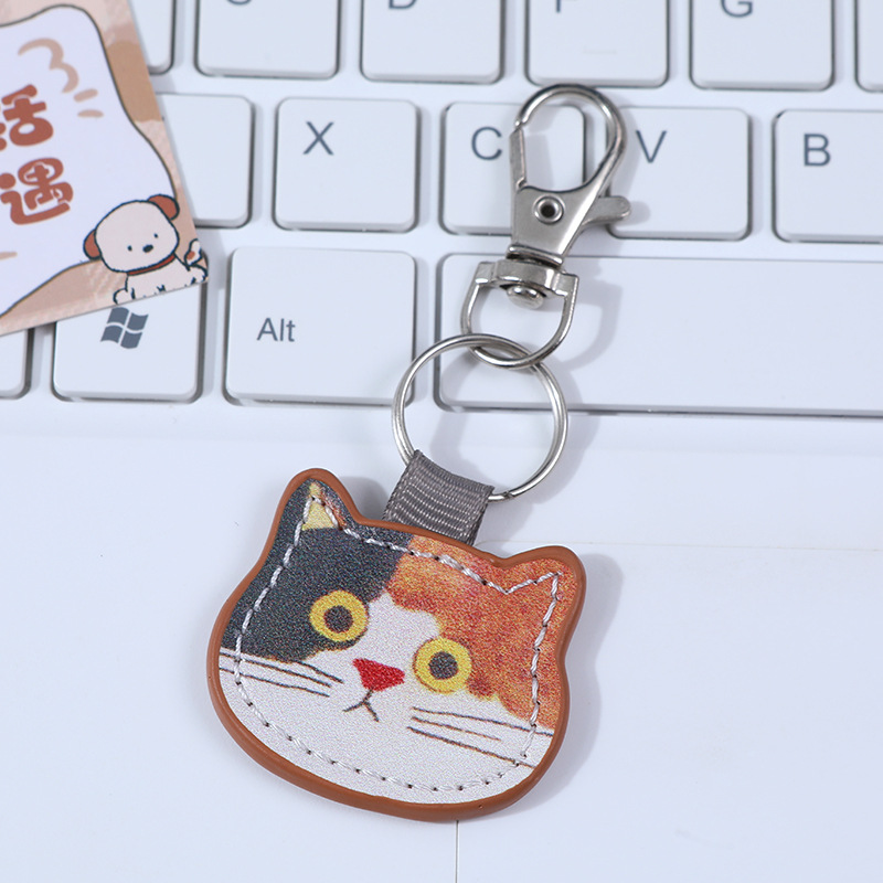 Japanese Style ECOUTE Little Cat Series Keychain Eminette Cute Leather Key Ring Decoration Bag Pendant_voghion.com
