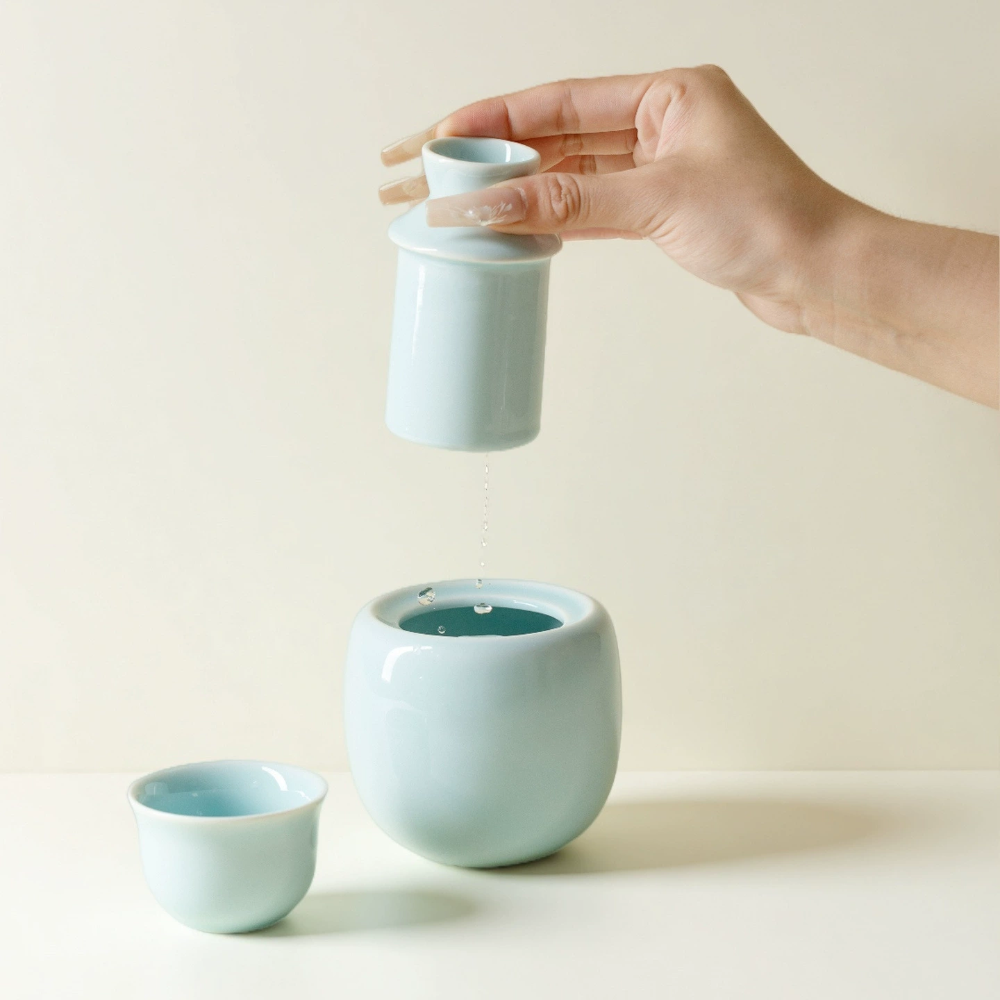 墨己 Celadon azure wine warmer ceramic wine jug household hot wine hot wine jug yellow wine clear white wine wine set clearance