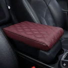 Center Console Storage Box Armrest — Armrest box pad - wave-pattern-memory-foam-armrest-box-booster-pad-burgundy