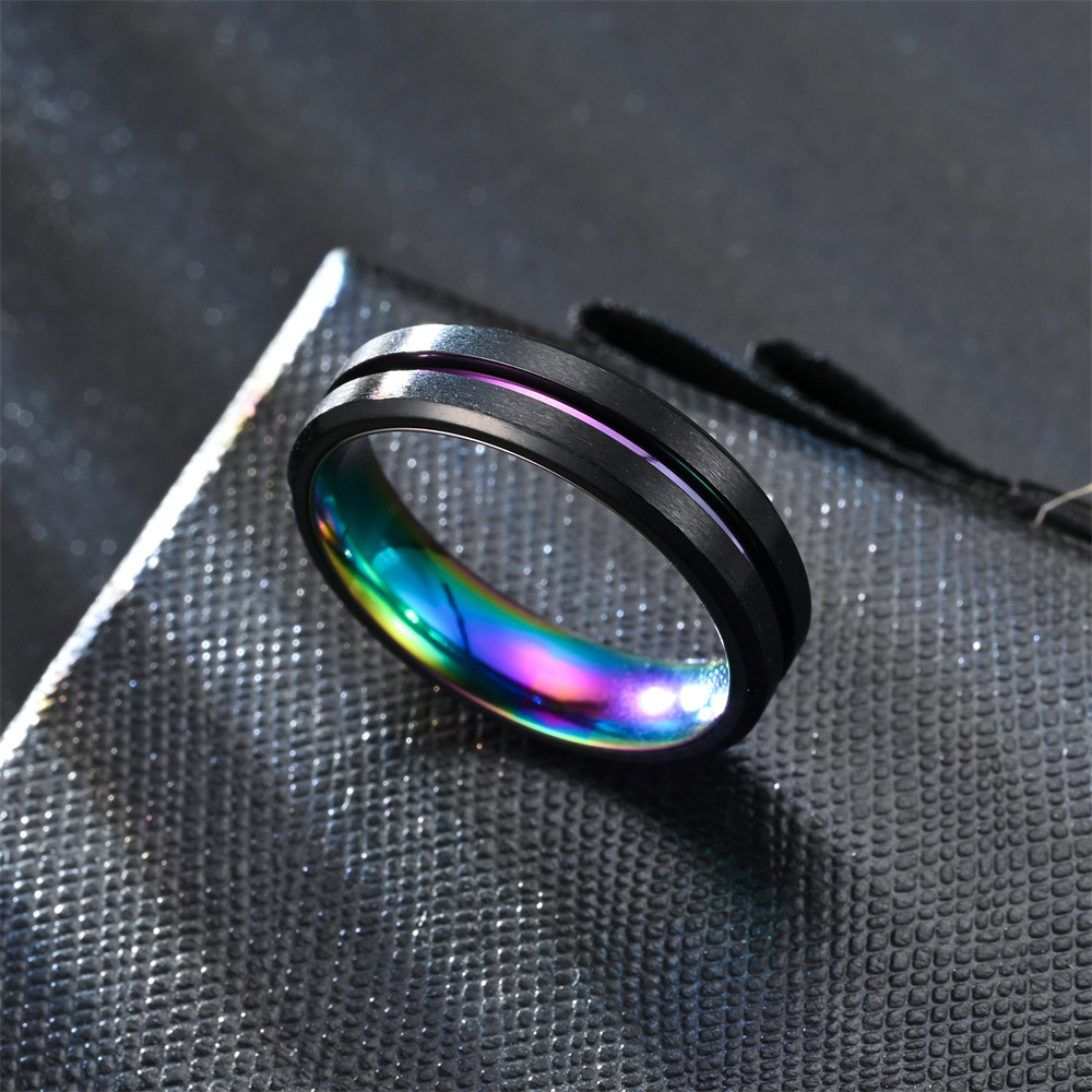 All Seasons Season Men's Gender Vacation Classic Style Color Block 304 Stainless Steel Plating Men's Rings Men Band Rings