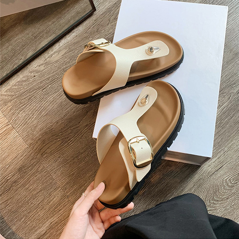 Vacaciones de Grape Mom Texas ~ Piel de vaca retro plataforma doble hebilla zapatillas Birken sandalias y zapatillas de verano para mujer