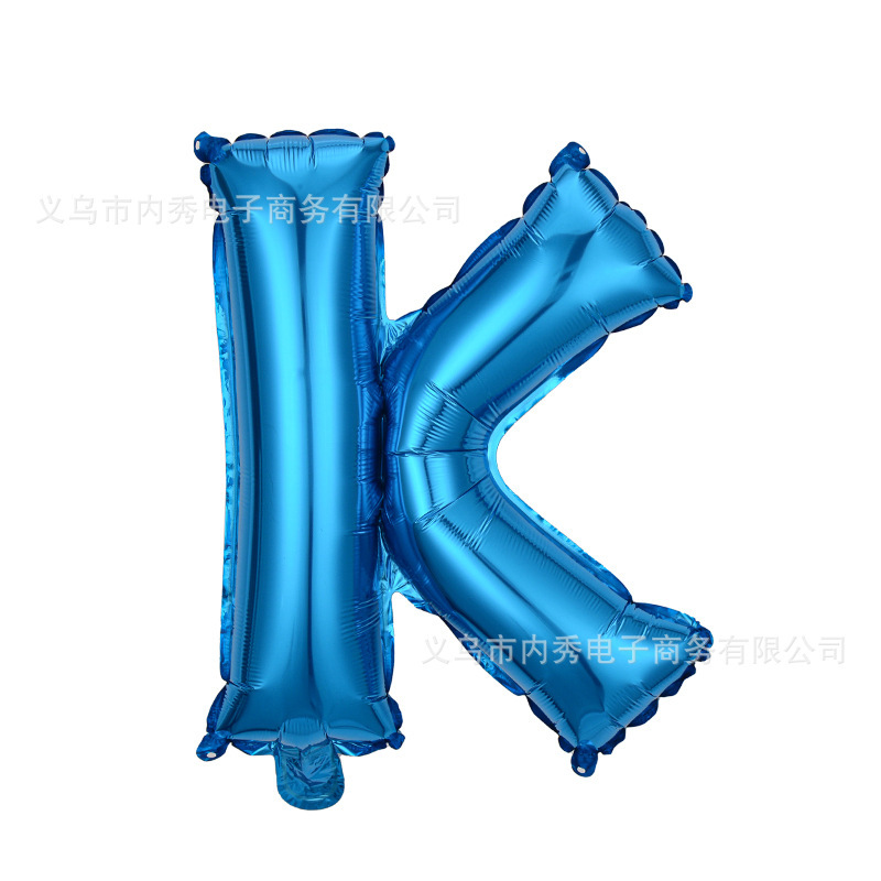 Globo de letra de película de aluminio de 16 pulgadas, versión americana en mayúsculas, cuerpo delgado, pinyin en inglés, decoración de caracteres, globo de papel de aluminio AZ al por mayor