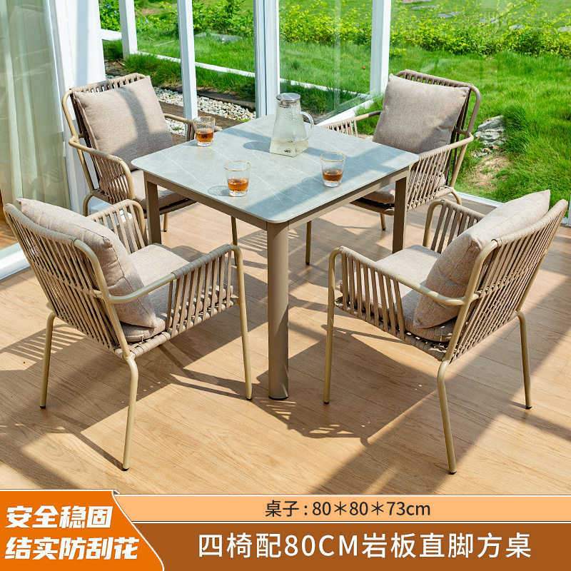 Al Aire Libre mesa y silla patio anticorrosión de madera jardín al aire libre cafetería al aire libre de madera de plástico tabla larga combinación fábrica de Ventas Directas