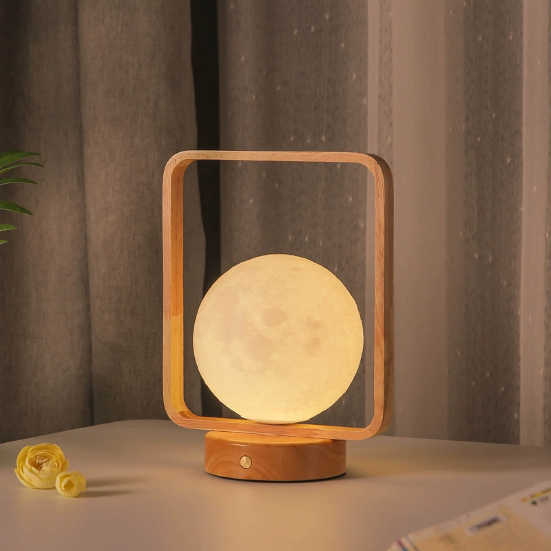 Луна ночник — 3D лунная лампа, ручной режим, питание USB, деревянная подставка, варианты маленький/большой