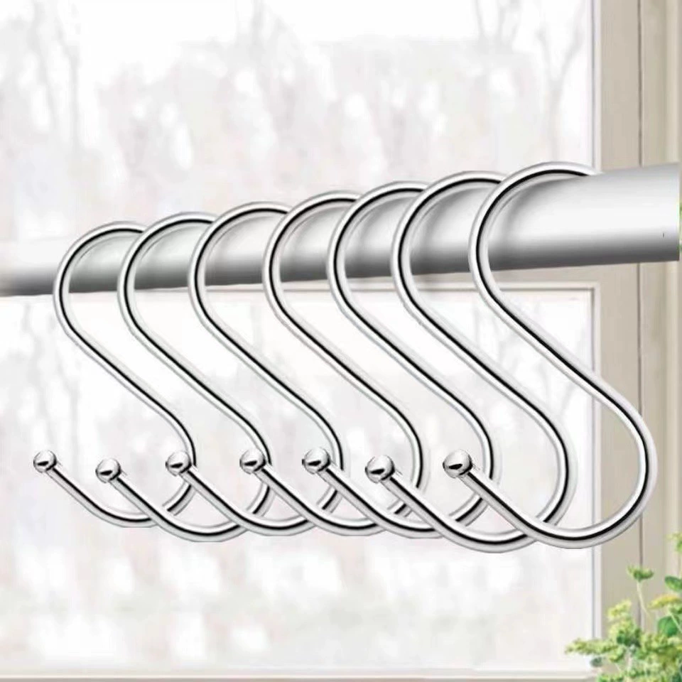 S-hook stainless steel hanging hook, large single hanger, heavy-duty household 2–5 inch