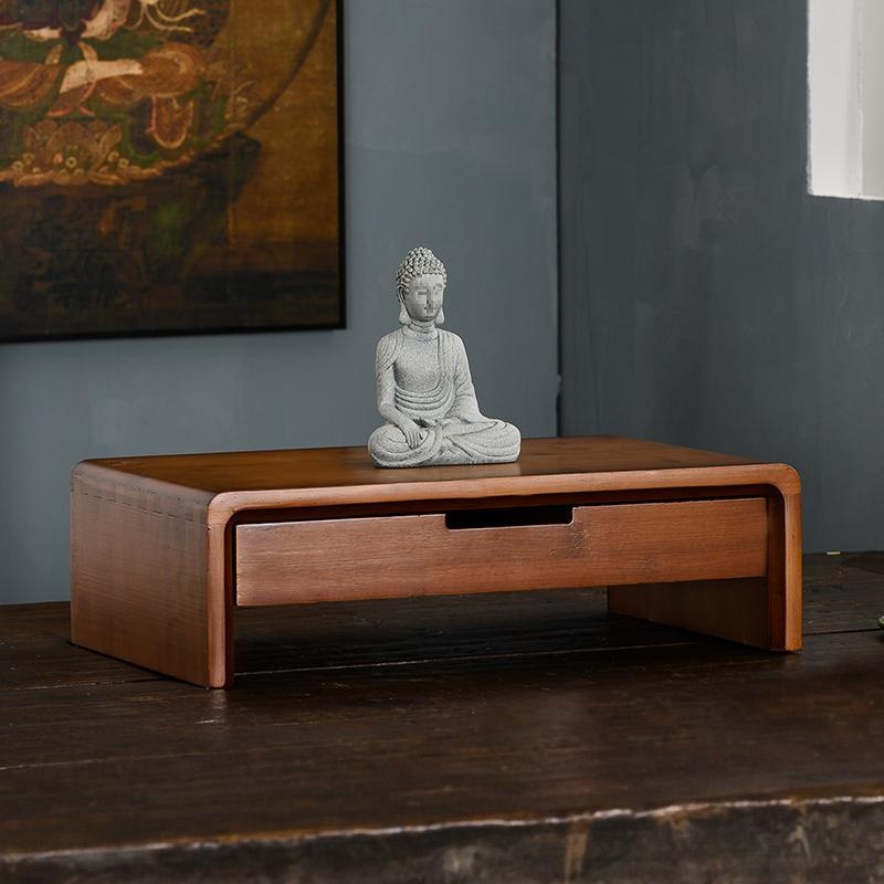 Desktop Small Buddhist Altar Home Shrine Offering Table Incense Stand Guanyin Buddha Statue Offering Pedestal Elevated Worship Table