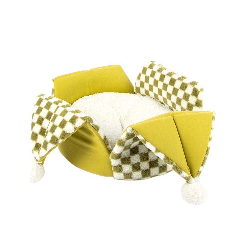 Cama para Gatos Leyoupai Universal para Todas las Estaciones, Cálida, con Gran Espacio, Nido Semicerrado, Alfombra Desmontable y Lavable para Mascotas