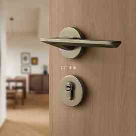 ?青古铜色卧室门锁房间静音磁吸分体仿古房门锁复古室内木门门把