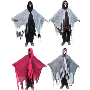 Halloween Cloak Cloak Cos Adult Zombie Costume Skull Cloak Props Horror Ghost Road Death Shawl
