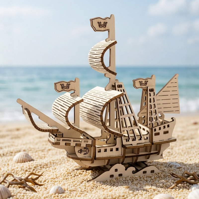 New Gothenburg 3D Stereo Pirate Ship Assembly Model DIY Handmade Wooden Toy Kidsren's Educational Puzzle New Gothenburg 3D Stereo Pirate Ship Assembly Model DIY Handmade Wooden Toy Kidsren's Educational Puzzle