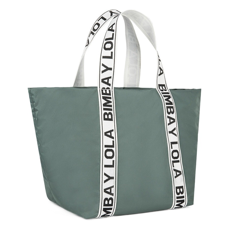 Bimba marca de moda española binba bolso de compras de nylon bolsa de asas de gran capacidad de las mujeres