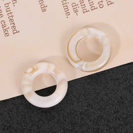 亚克力扁圈仿贝色镂空双色圆环圆圈泳衣装饰服装辅料 DIY饰品配件