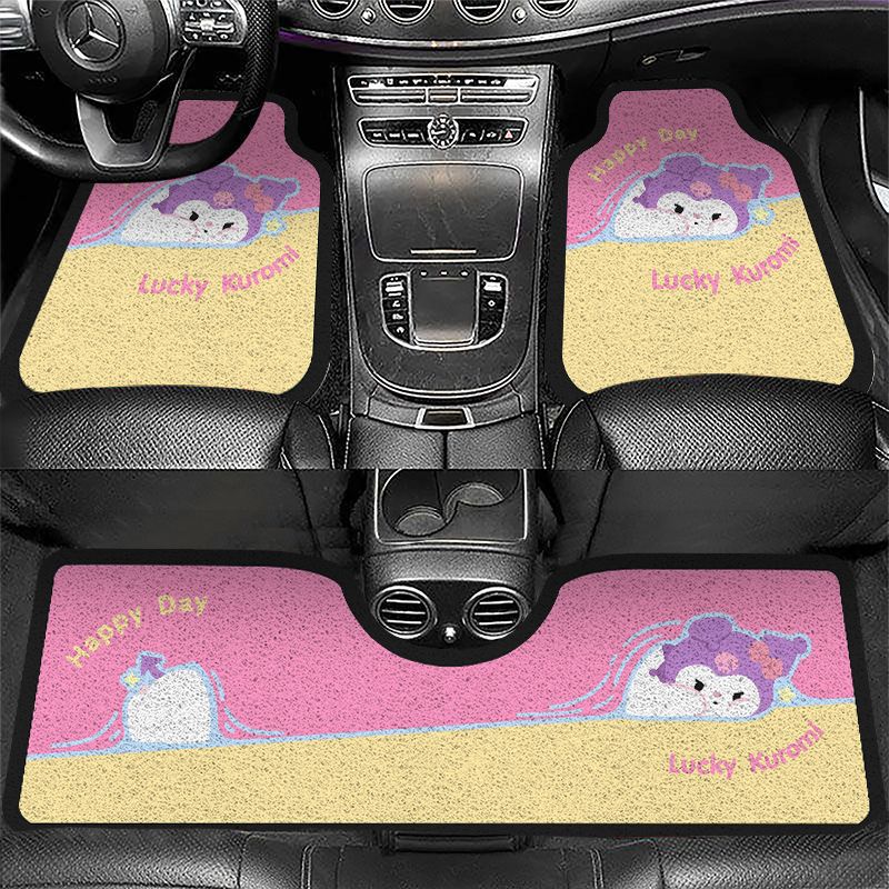Cartoon Car Floor Mats, Cute and Dirt-Resistant, Cuttable and Stain-Resistant Wire Loop Car Mats